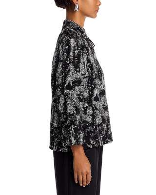 Melange Knit Zip Front Jacket