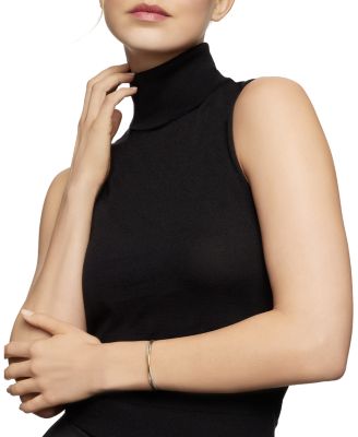 Crossover Bracelet in Sterling Silver with 18K Yellow Gold, 3mm