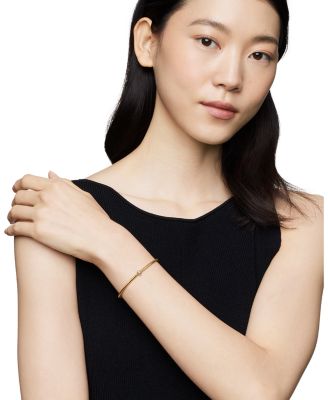 18K Yellow Gold Cable Classics Pav&eacute; Center Station Bracelet