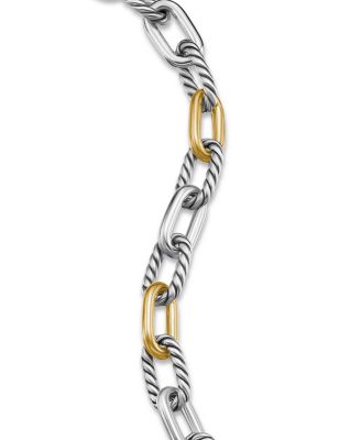 DY Madison&reg; Chain Bracelet in Sterling Silver with 18K Yellow Gold, 8.5mm