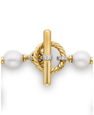Pearl Linked Bracelet in 18K Yellow Gold with Diamonds