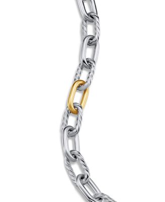 DY Madison&reg; Chain Bracelet in Sterling Silver with 18K Yellow Gold, 8.5mm