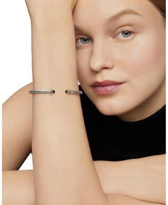 Classic Cable Bracelet in Sterling Silver with 18K Yellow Gold, 4mm