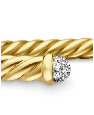 Cable Flex Bracelet in 18K Yellow Gold with Diamonds, 4mm