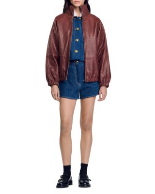 【SANDRO】Jordan Leather Jacket Sandro Jordan Leather Jacket | Bloomingdale's