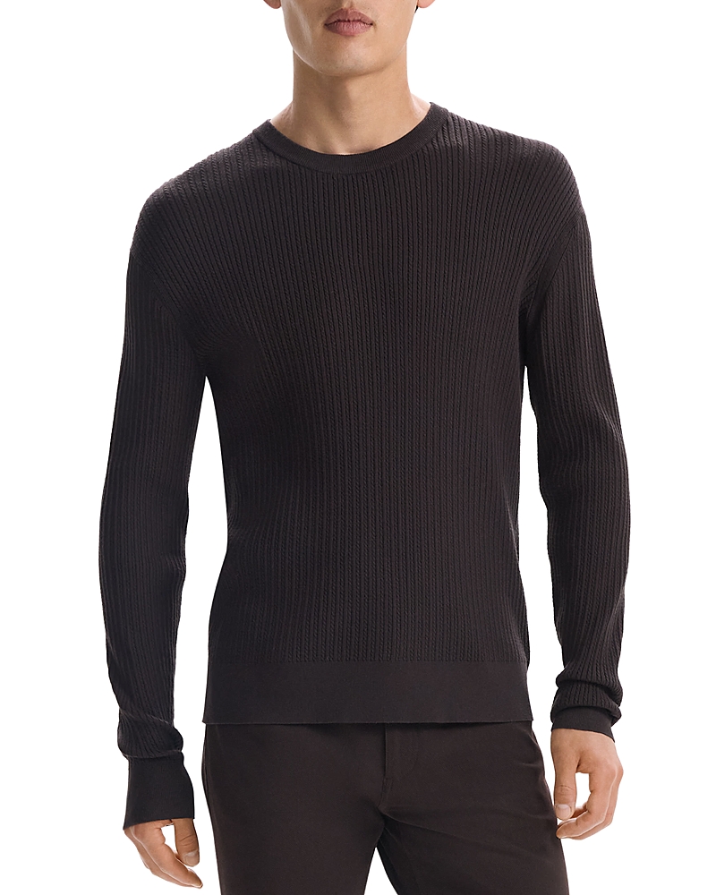 Theory Riland Cable Knit Sweater in Light Bilen