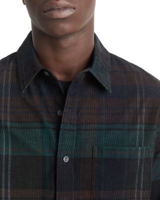 Sierra Cotton Corduroy Plaid Regular Fit Button Down Shirt 