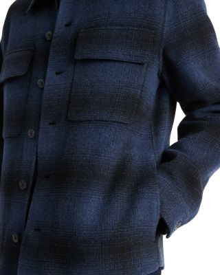 Wool & Nylon Splittable Plaid Shirt Jacket