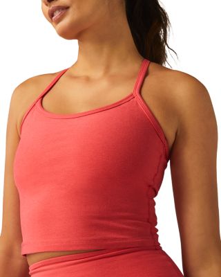 Spacedye Slim Racerback Cropped Tank in Coral Glow