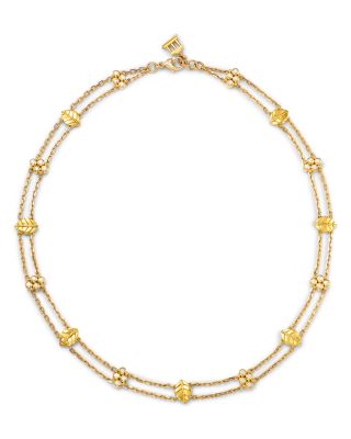 Temple St. Clair 18K Yellow Gold Fj Diamond Arcadia Bezel Cluster & Leaf Layered Necklace, 18