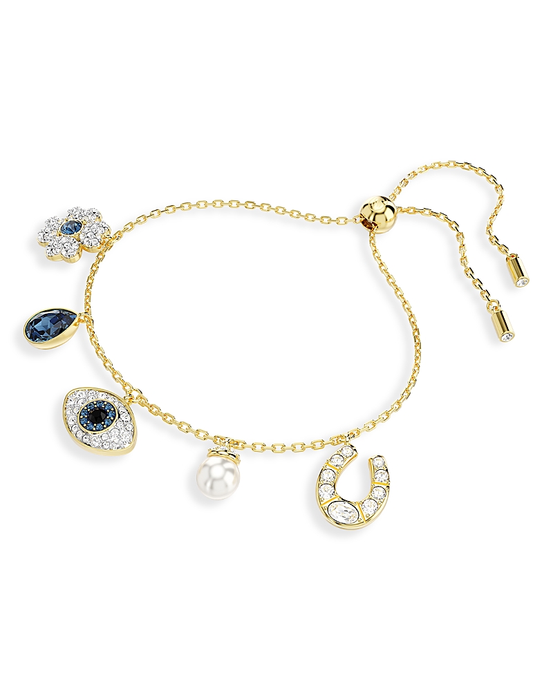 Swarovski Symbolic Charms Bracelet In Blue/gold Tone Plated