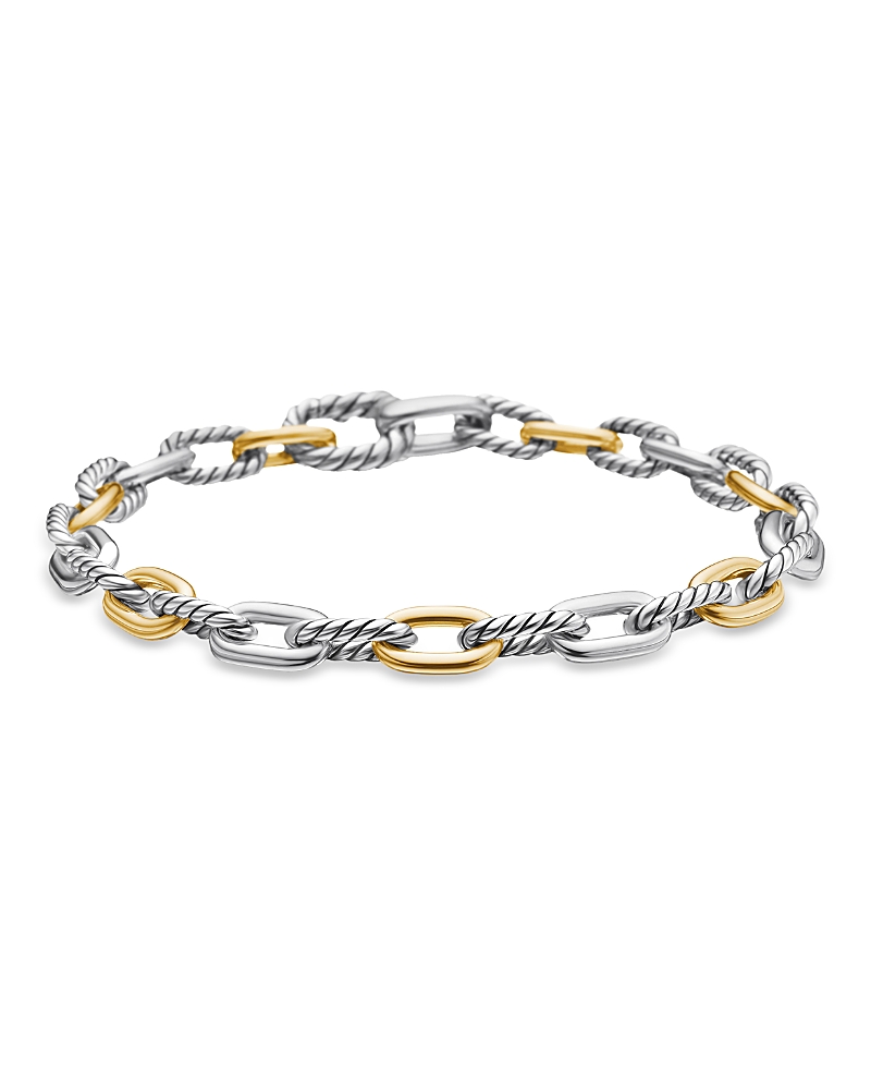 David Yurman Dy Madison Chain Bracelet in Sterling Silver with 18K Yellow Gold, 5.5mm