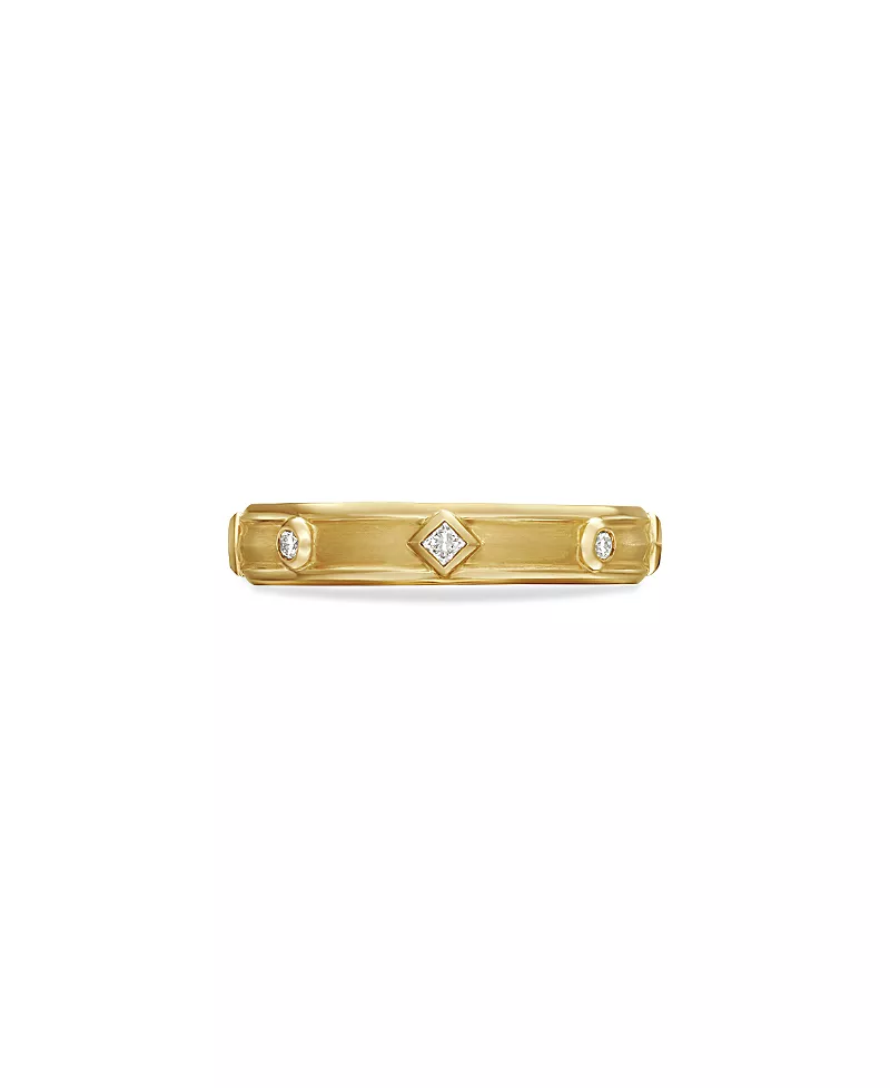 David Yurman 18K Yellow Gold Modern Renaissance Ring with Diamonds