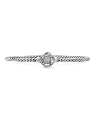 David Yurman - Infinity Bracelet in Sterling Silver with Diamonds, 3mm