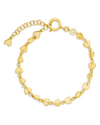 CADAR - 18K Yellow Gold Endless Wings of Love, Folded Heart Link Bracelet