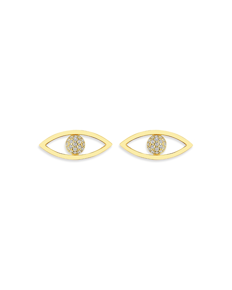 Cadar 18K Yellow Gold Reflections Stud Earrings with Diamonds, 0.19 tcw