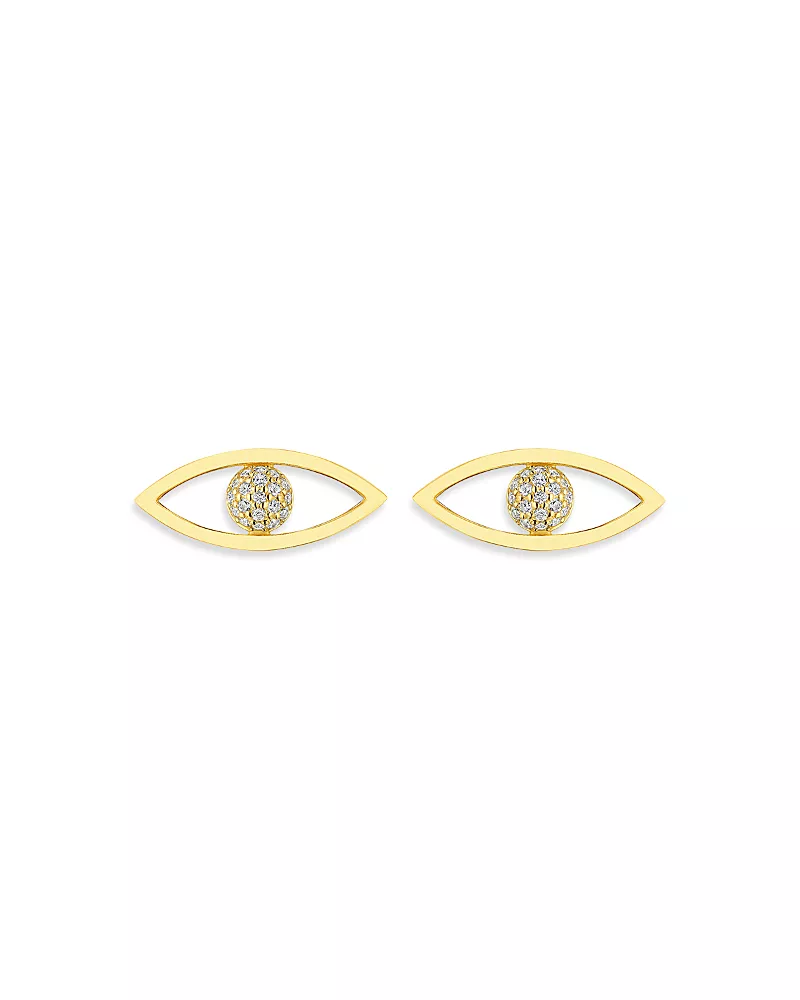 Cadar 18K Yellow Gold Reflections Stud Earrings with Diamonds, 0.19 tcw