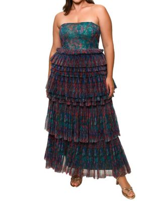 Hutch Plus Size Nalina Strapless Tulle Gown