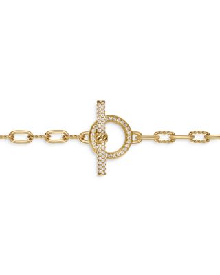 DY Madison&reg; Pav&eacute; Diamond Toggle Chain Necklace in 18K Yellow Gold, 3mm