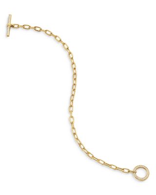 DY Madison&reg; Toggle Chain Bracelet in 18K Yellow Gold with Diamonds, 3mm