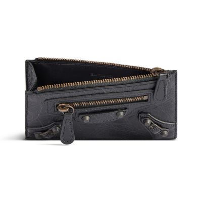 BALENCIAGA バレンシアガ B Long Card Case Balenciaga Black Grained Calfskin Long Cardholder () IFCHIC.COM