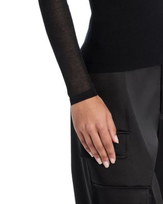 Sheer Knit Mock Neck Top - Exclusive 