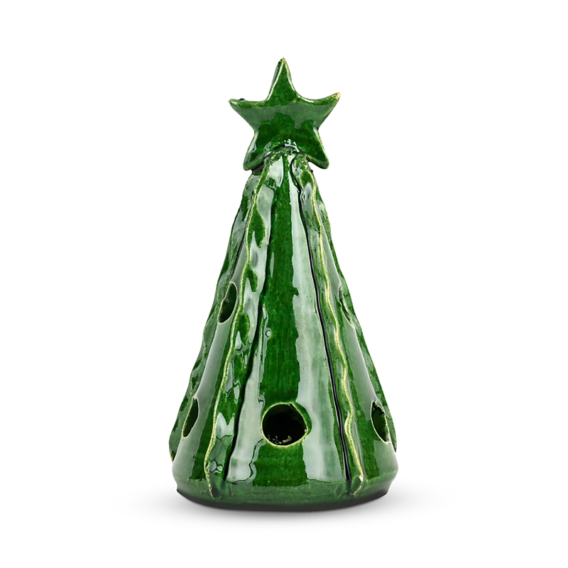 Vietri Foresta Mini Ribbon Tree Christmas Decor In Green