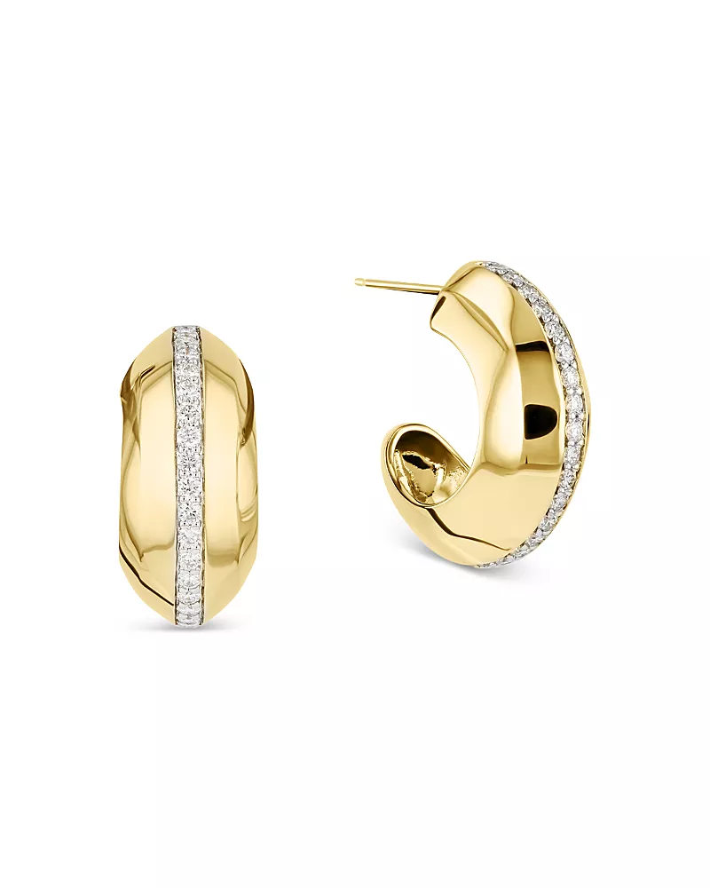 Phillips House 14K Yellow Gold Affair Diamond Hoop Earrings