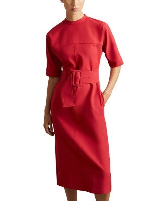 knee length dresses for ladies A Bronze Age Naya Dress, Midi Length Halter Tie