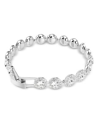 Una Crystal Halo Flex Bracelet in Rhodium Plated