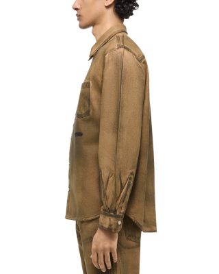 Curved Waxed Oil Stain Shirt