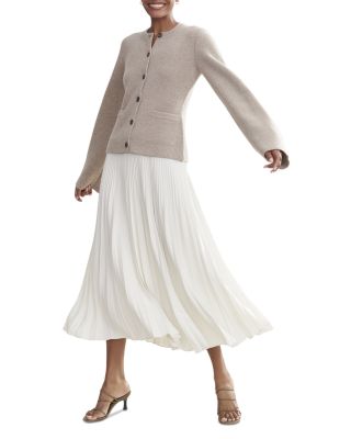 Cooper Wool Blend Crewneck Cardigan Sweater