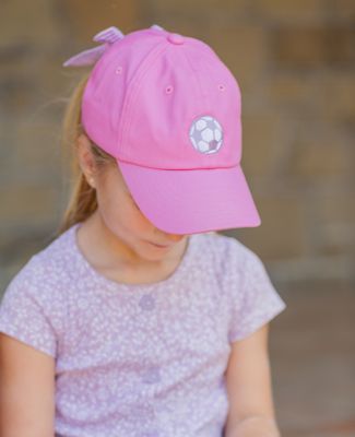 Girls' Soccer Bow Baseball Hat in Magenta - Little Kid