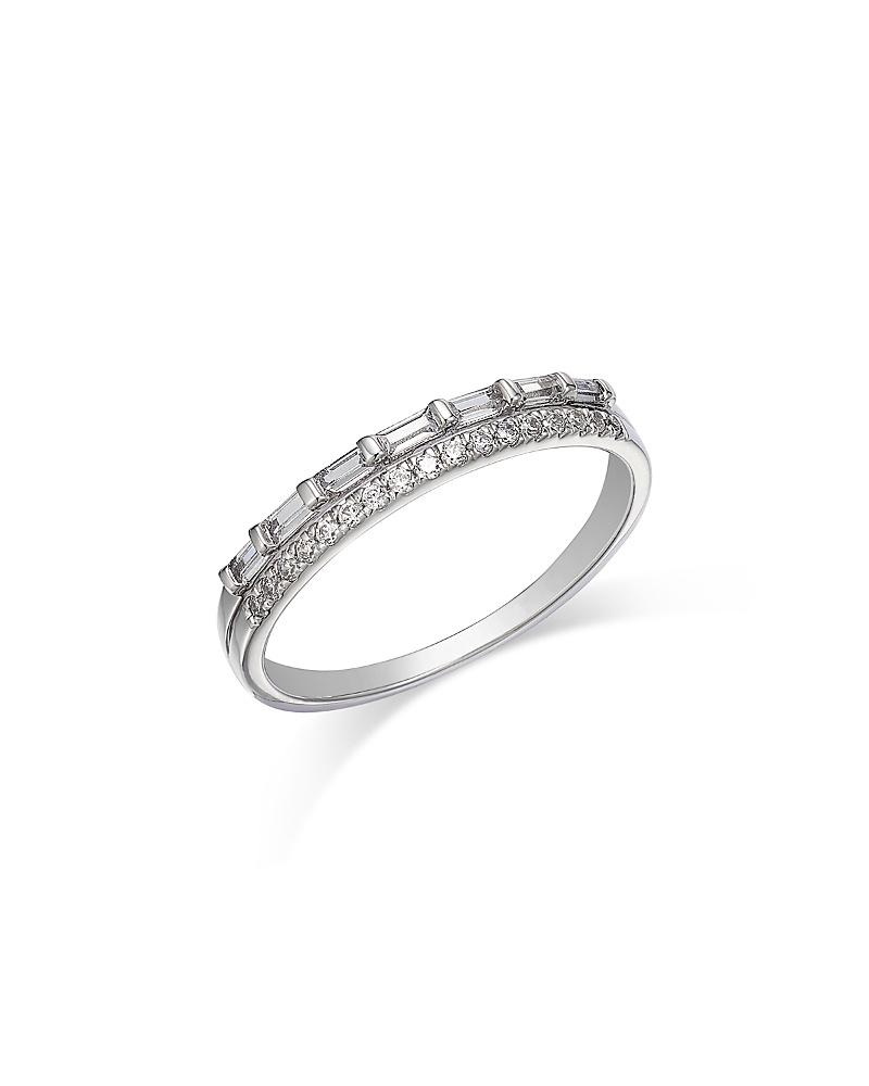Bloomingdale's Fine Collection Diamond Double Row Band In 14k White Gold, 0.25 Ct. T. W. In White