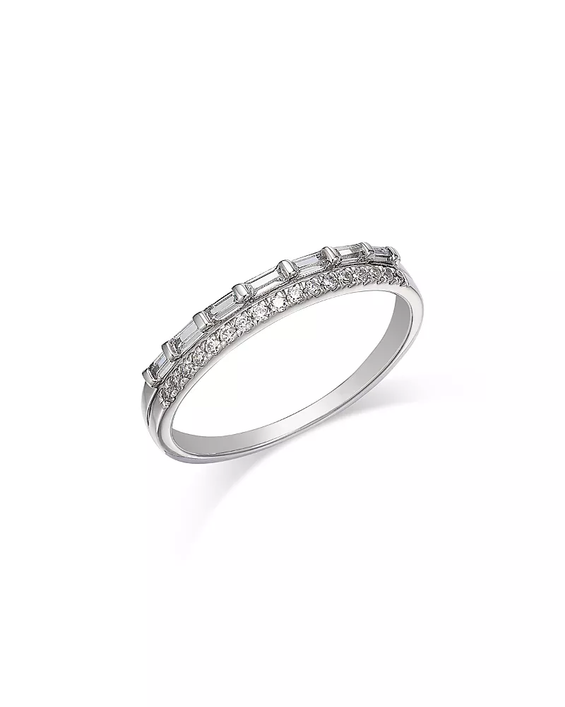 Bloomingdale's Fine Collection Diamond Double Row Band in 14K White Gold, 0.25 tcw