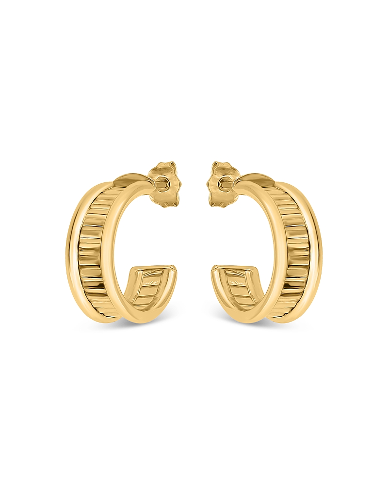 AQUA C HOOP EARRINGS IN 18K GOLD PLATED STERLING SILVER - EXCLUSIVE