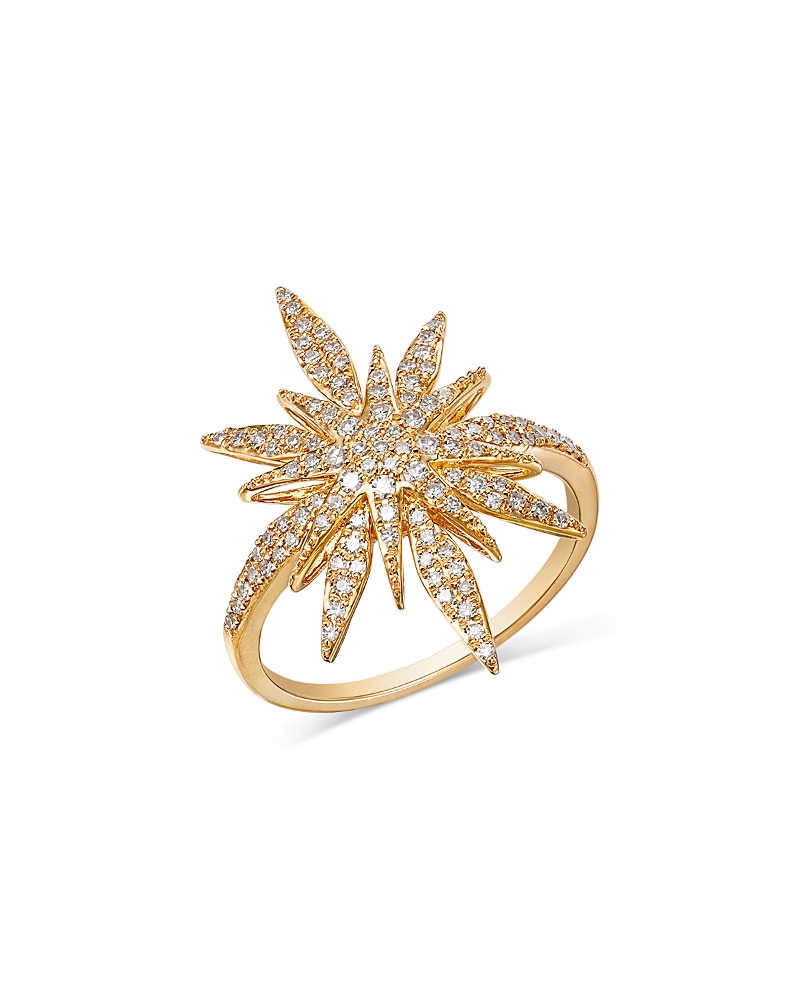 Bloomingdale's Fine Collection Diamond Starburst Ring In 14k Yellow Gold, 0.38 Ct. T. W. In Gold