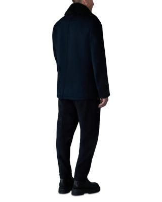 Wool Shearling Collar Peacoat