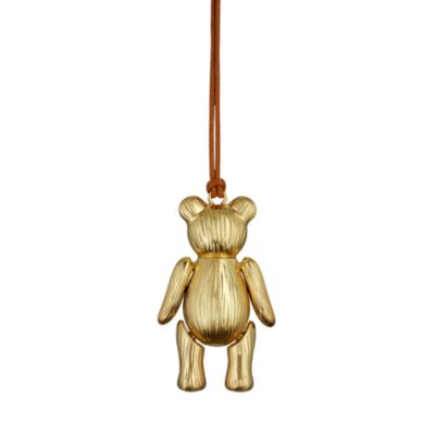 Christmas Teddy Gold Tone Ornament