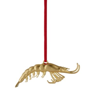 Waterford Christmas Shrimp Gold Tone Ornament
