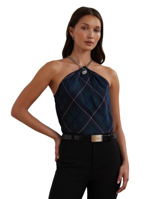 Ralph Lauren - Chain Trim Plaid Top