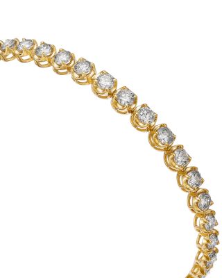 Crown Set Diamond Tennis Bracelet in 14K Gold, 6.0 tcw