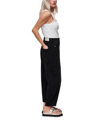 Petites Authentic High Rise Barrel Jeans in Black