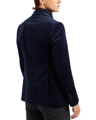 Cotton Velvet Check Slim Fit Blazer 