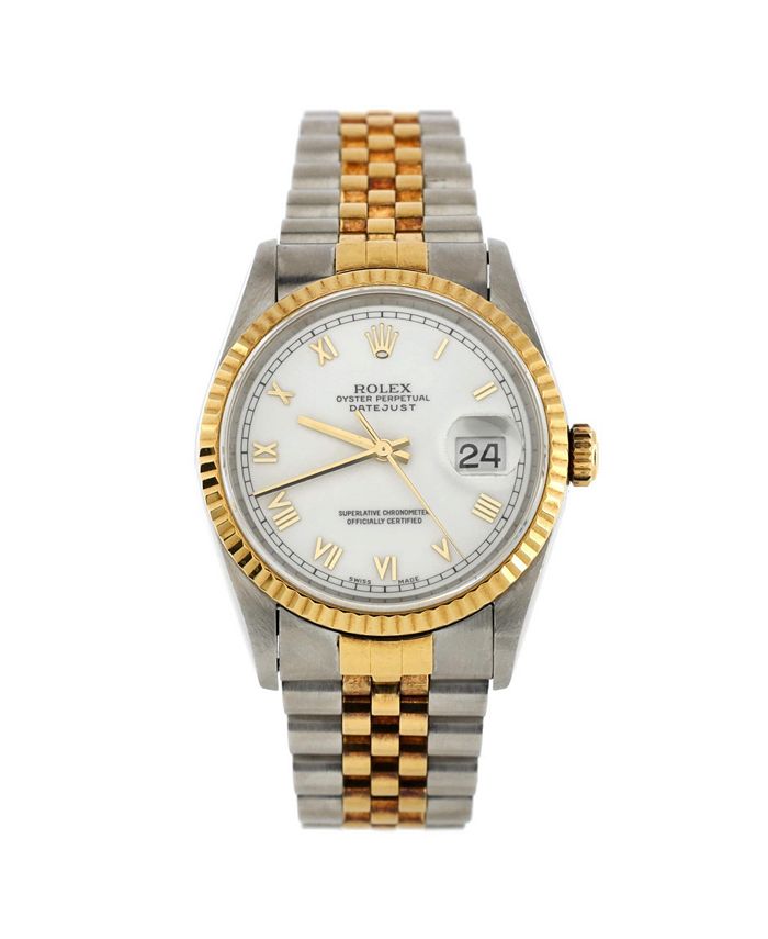 Pre Owned Rolex Oyster Perpetual Datejust Automatic Watch in Stainless Steel and Gold 36mm Bloomingdale s
