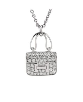 Pre-Owned HERMÈS - Amulettes Constance Pendant NM Necklace 18K White Gold and Diamonds
