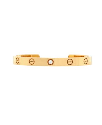 Pre-Owned Cartier Love 1 Diamond Cuff Bracelet 18K Gold with Diamond