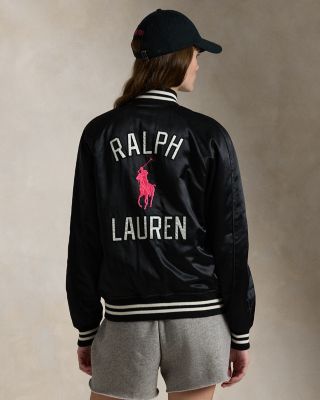 Unisex Satin Pink Pony Bomber Jacket