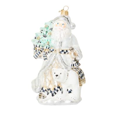 Mackenzie-Childs - Crystal Palace Santa and Polar Bear Glass Ornament