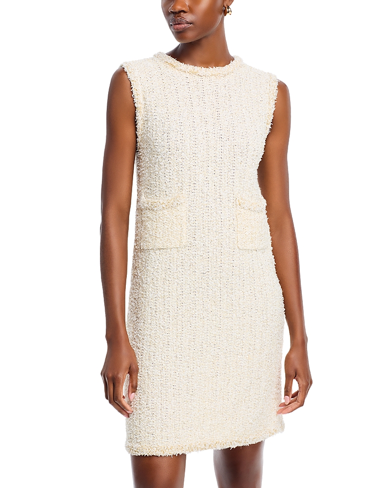 Fabiana Filippi Mini Dress In Tweed-effect Yarn In Neutral